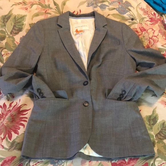 BANANA REPUBLIC  size 4 Stretch Wool Classic Gray Career Timeless Lined $188 EU - Picture 7 of 16